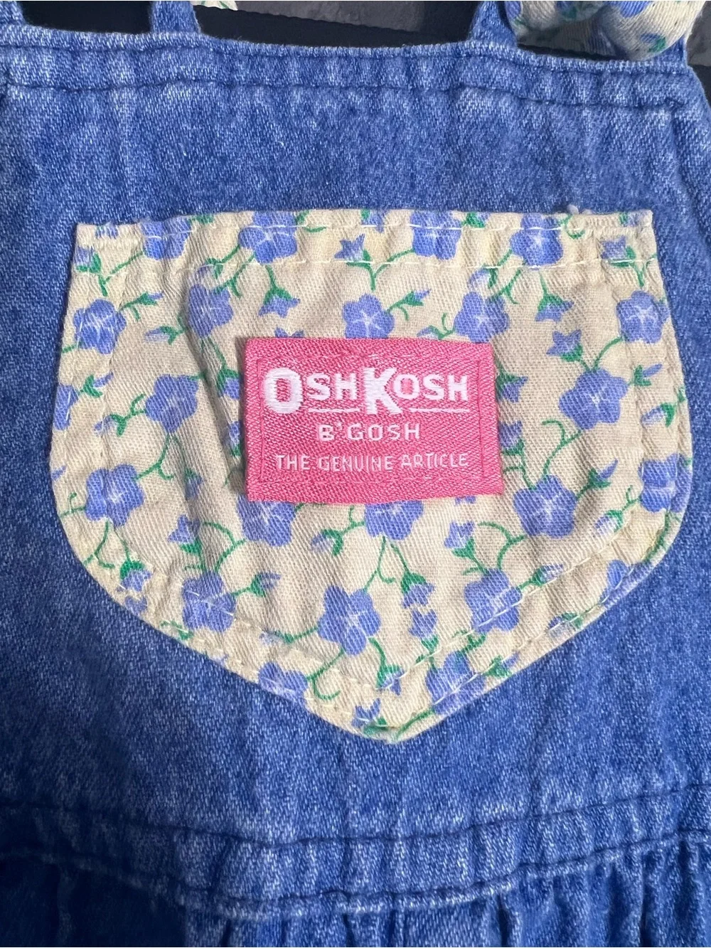 OshKosh B'gosh Light Blue Denim Overalls with Yellow Floral Accents